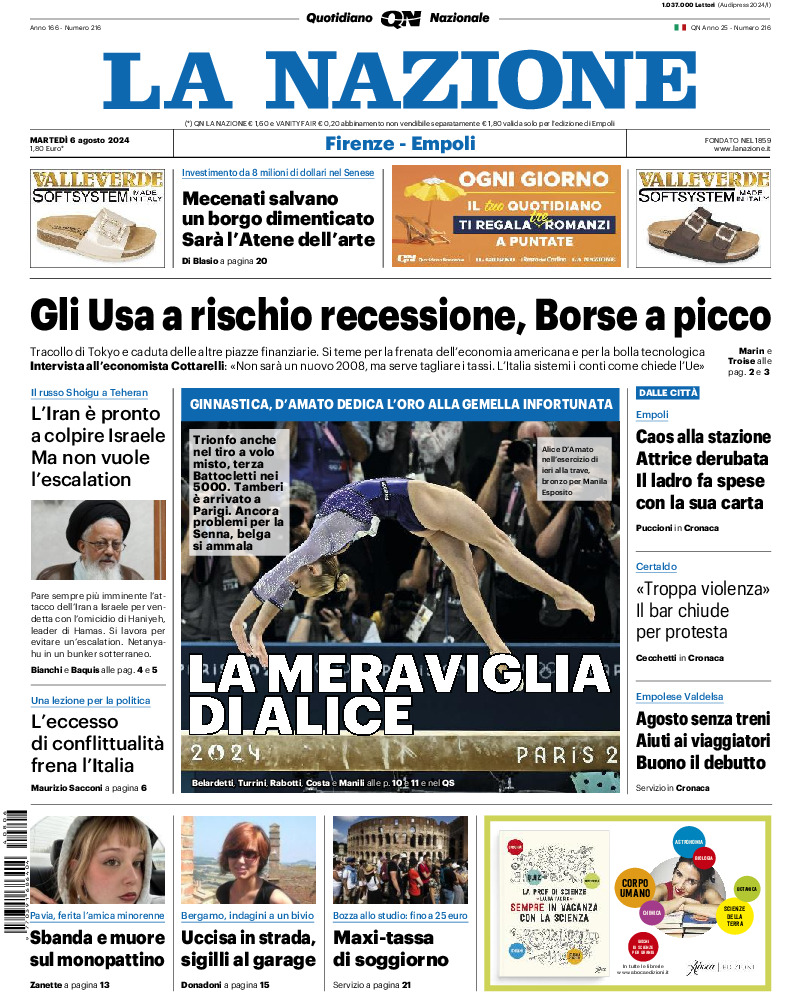 Prima-pagina-la nazione-edizione-di-oggi-20240806